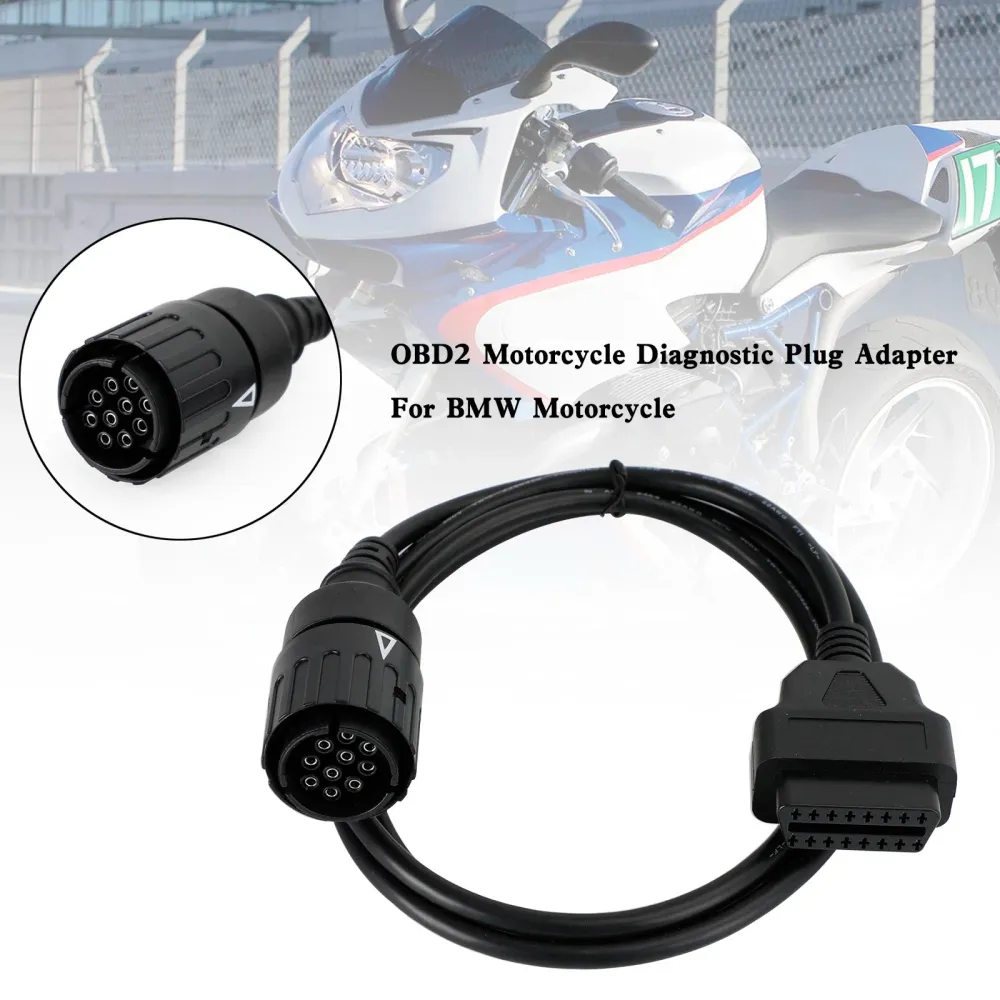BMW OBD2 kabelkontakt Diagnostisk skannerkabel Motorsykkel 10 Pin til 16pin