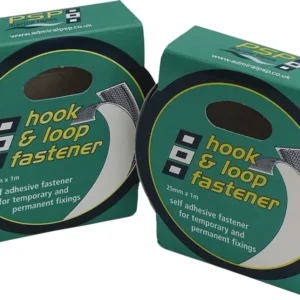 PSP Borrelåstape (Hook & Loop) 25 mm 1 m hvit