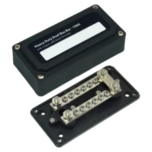 Talamex, HD Dualbusbar 12xM4 med 4xM6 studs 100A, 48V DC
