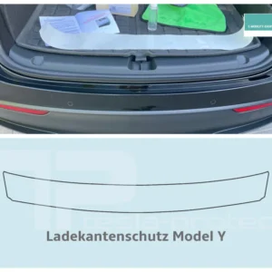 Tesla Model Y beskyttelsesfilm lasteterskel - lasteterskel beskyttelsesfilm komplett sett Tesla Protect