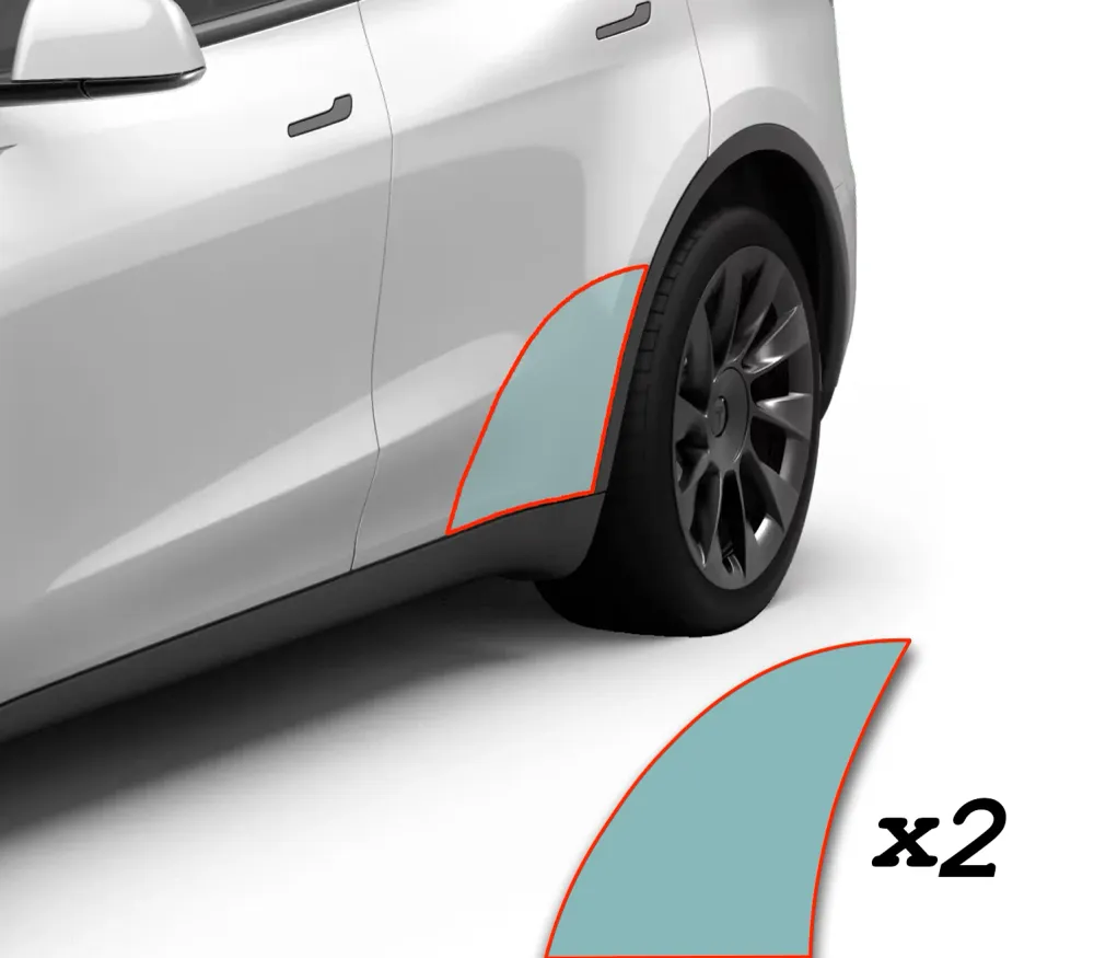 Tesla Model Y beskyttelsesfilm - sett med 2, terskler bak - PPF Paint Protection Film Tesla Protect