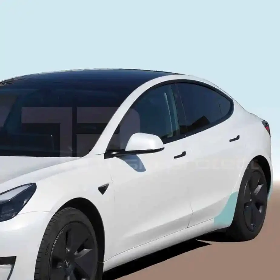 Tesla Model 3 beskyttelsesfilm - sett med 4, vippearm bak og hjulbue Tesla Protect