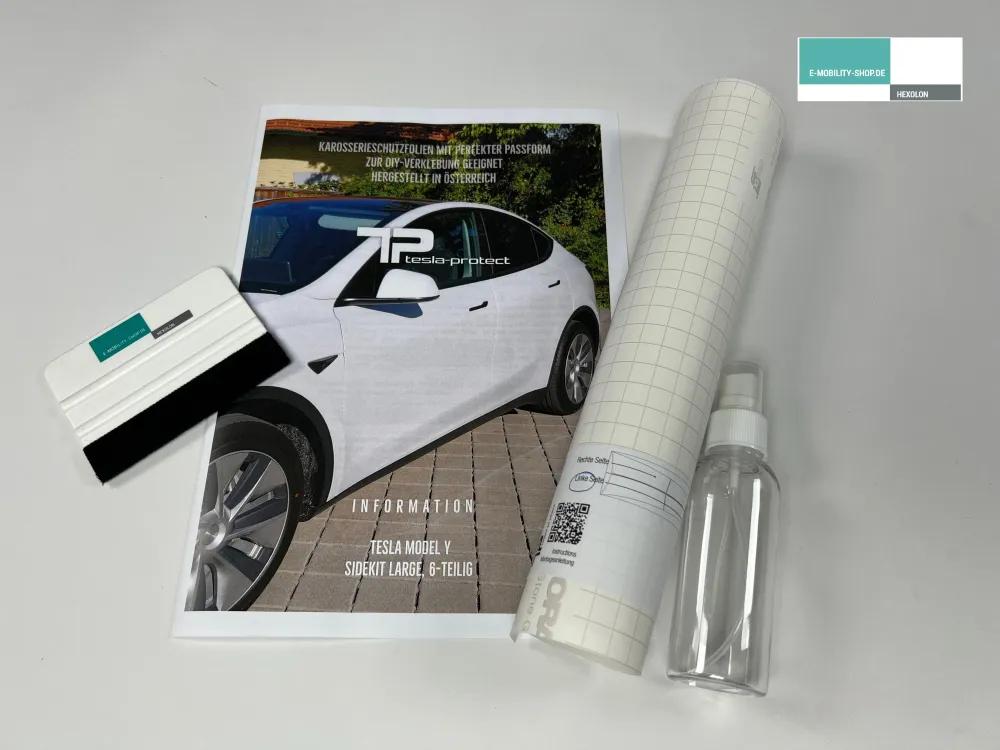 Tesla Model Y beskyttelsesfilm - sideskjørt - 6-delt sett - PPF malingsbeskyttelsesfilm Tesla Protect
