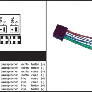 ISO-adapter, høyttaler DIN til ISO