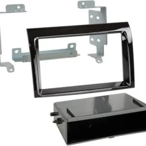 Monteringsramme, sort, 2-DIN m/lomme