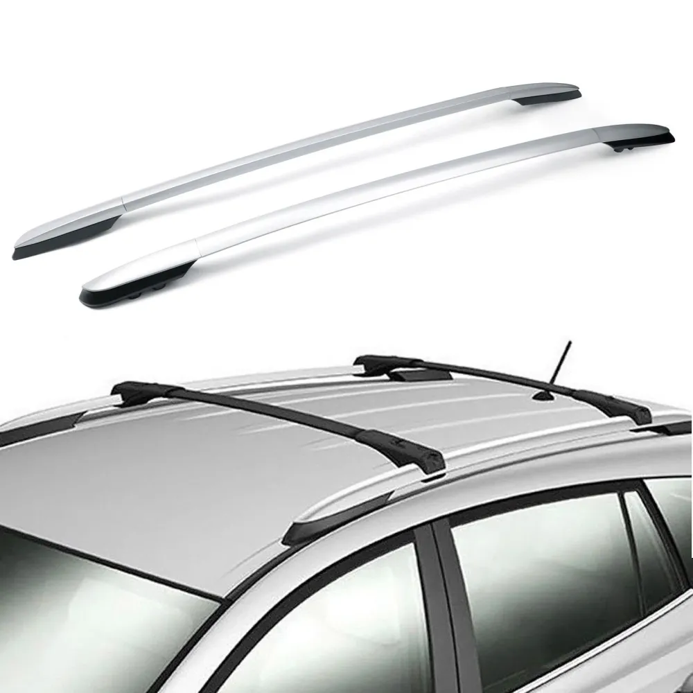 2014-2019 Toyota RAV4 Aluminium Factory Silver Top Roof Rack Side Rails Bar
