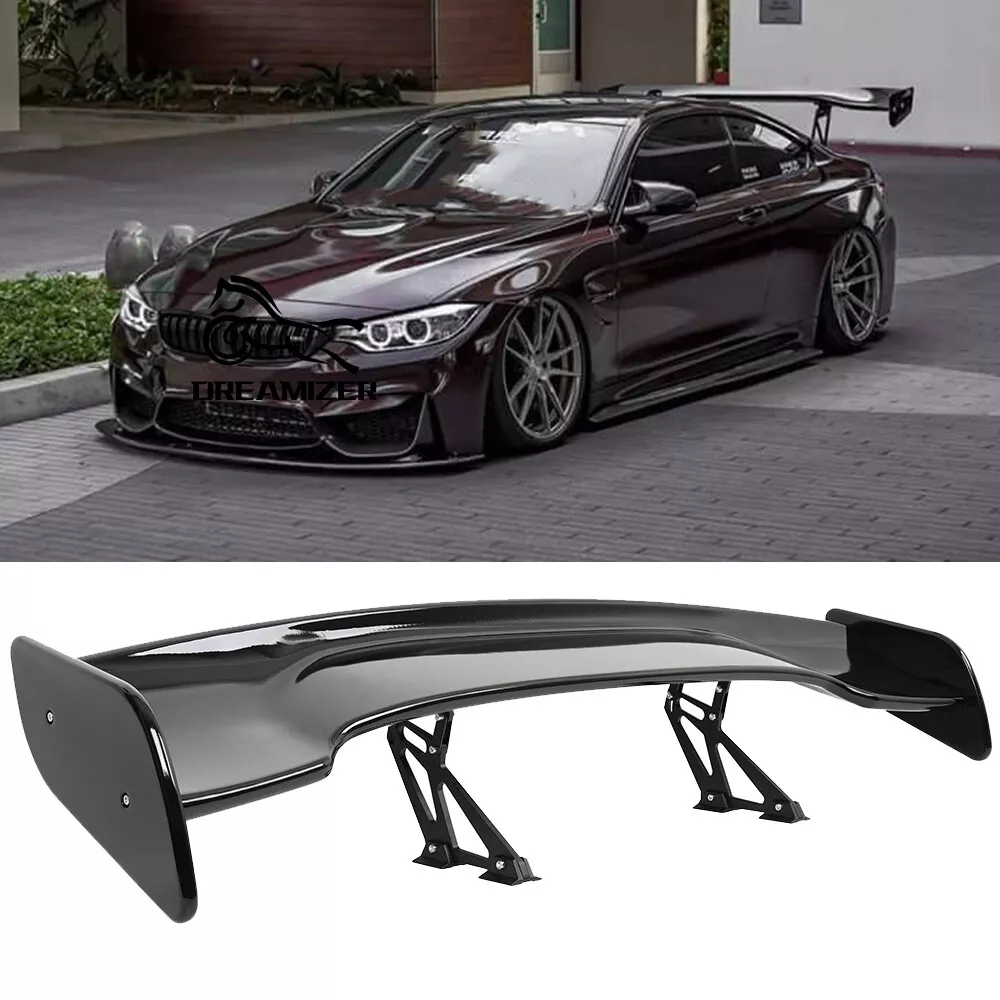 57" 145 cm universal Racing GT-stil Down Force bagasjeromsspoilervinge i blank svart