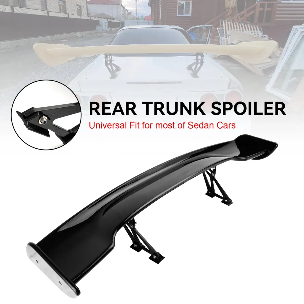 57" 145 cm universal Racing GT-stil Down Force bagasjeromsspoilervinge i blank svart