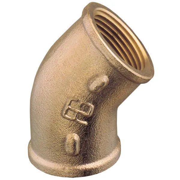 Guidi, Bøy 45° / 2 1/2 bronse, UNI EN 1982 - CC491K (CuSn5Zn5Pb5-C)