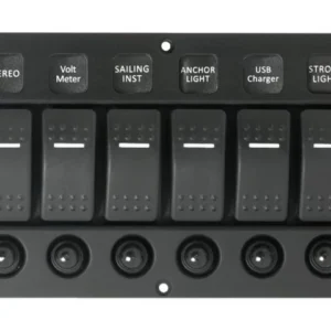 Talamex, Bryterpanel buet design 6 brytere IP66 12V/24V, 1 stk.