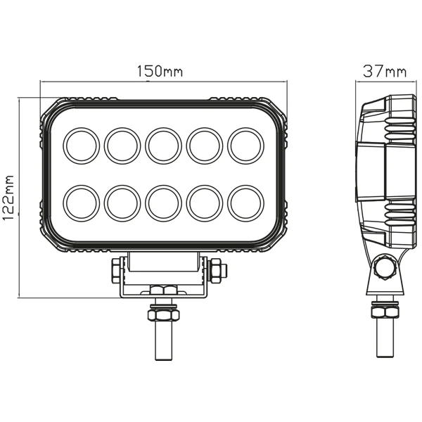 1852, LED-dekklys 10-30V DC, 1715-5717 lm, 30-80W, 6000K, CE, RoHS, IP67, IP69K
