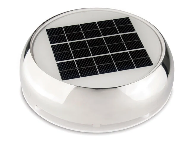 Marinco, 4" dag/natt solcellevifte - rustfritt stål, 2500mAh