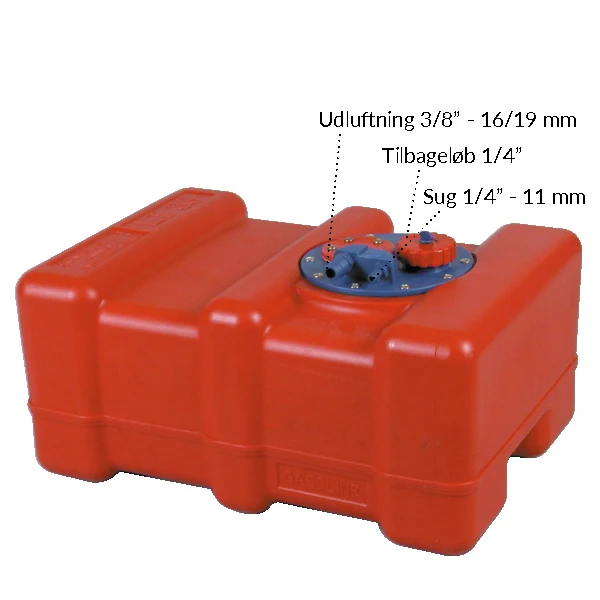 Plasttank 55 ltr. 650x350x300mm med inspeksjonsdeksel og tappeplugg