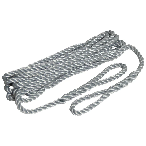 Robline, Fenderline 3-lags grå 2-pakning, 6 mm x 1,5 m