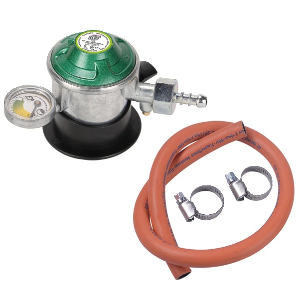 IGT, Gassregulator basic med manometer & 2 meter slange Ø10mm, 35 mm inntak, CE godkjent