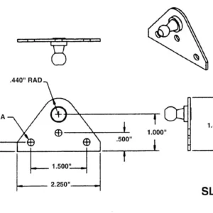 Attwood, Flat Bracket SL-3H, Rustfri