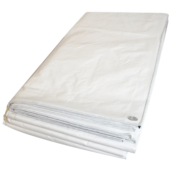 Super Tarp Presenning, 160g/m2 hvit 6 x 10 meter, vanntett, aluminium øyne