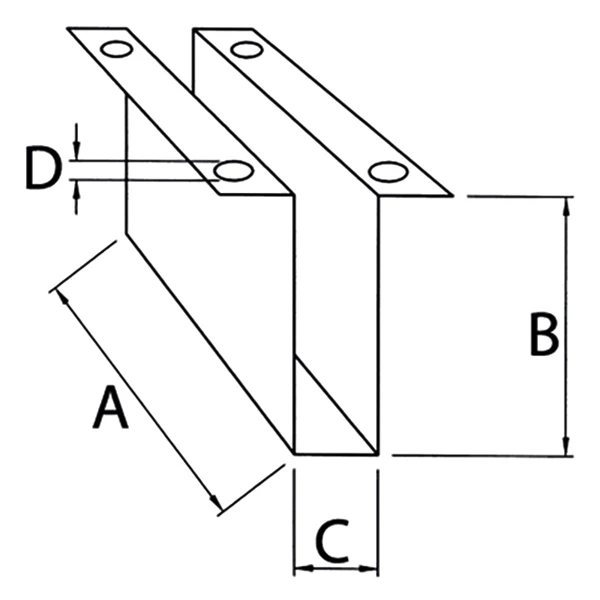 Ronstan, skiveboks 44x27x14mm 8mm tau / 4mm wire, 375kg arbeidsbelastning, 800kg bruddstyrke