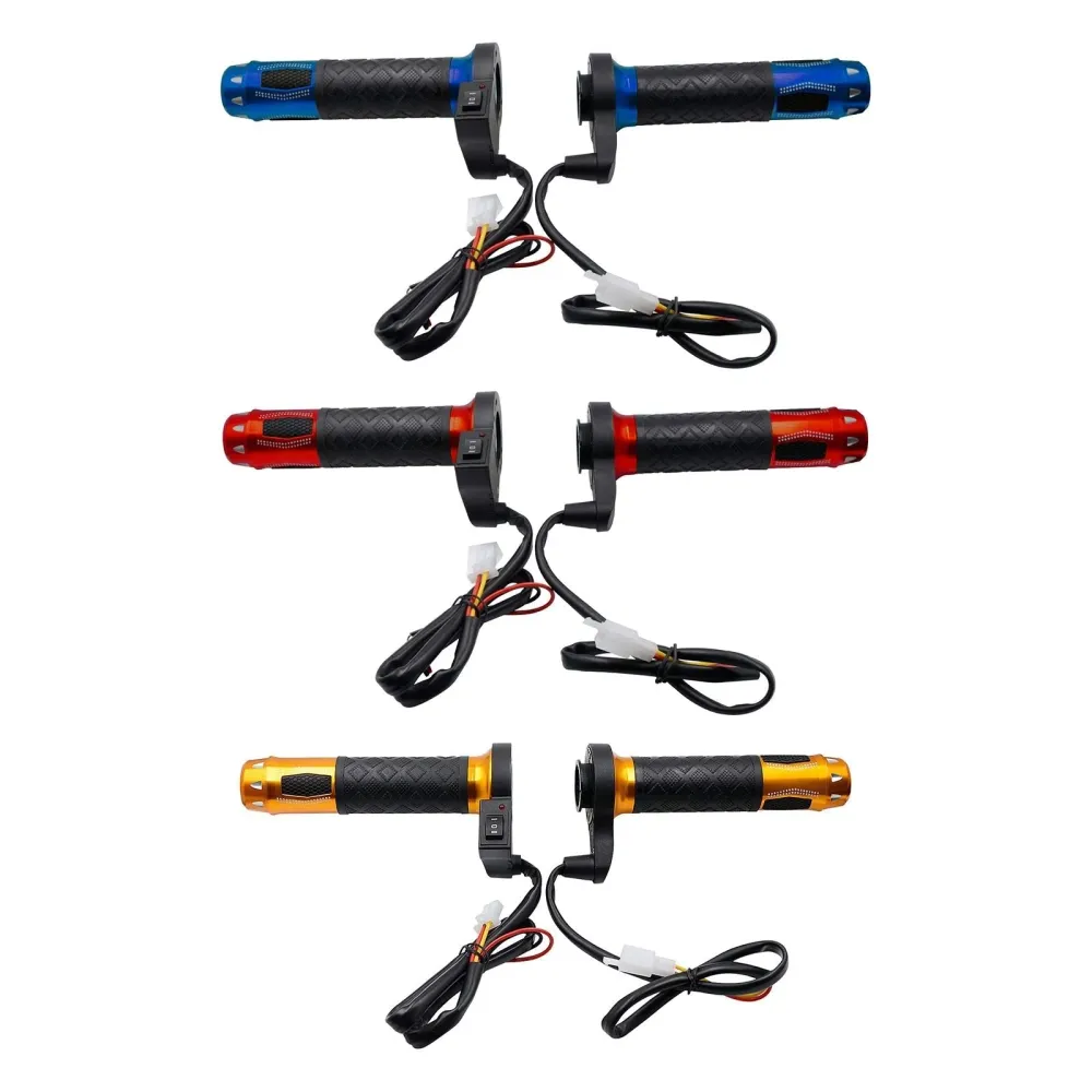 2X 7/8" 22 mm 12 V elektrisk oppvarmet håndtak, rødt motorsykkel