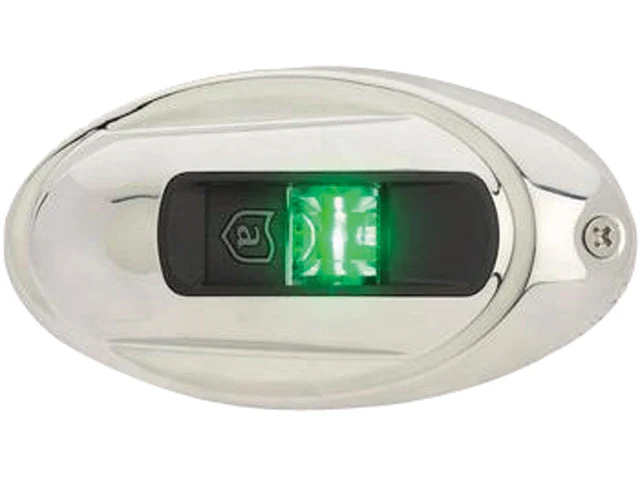 Attwood, styrbord lanterne LED-lanterne, vertikal oval, rustfritt stål, ATT-NV4012SSG-7