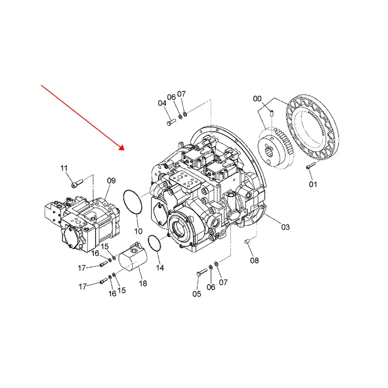 Kawasaki K5V200DPH Hydraulisk hovedpumpe 4633472 Passer til Hitachi gravemaskin ZX120-3 ZX240-3 ZX250H-3 ZX330-3 ZX350H-3...
