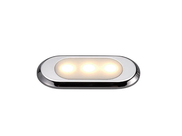 Talamex, LED-kuponglys Oculus, varmhvitt lys, 12V DC, IP67, 80 mm x 37 mm x 5 mm
