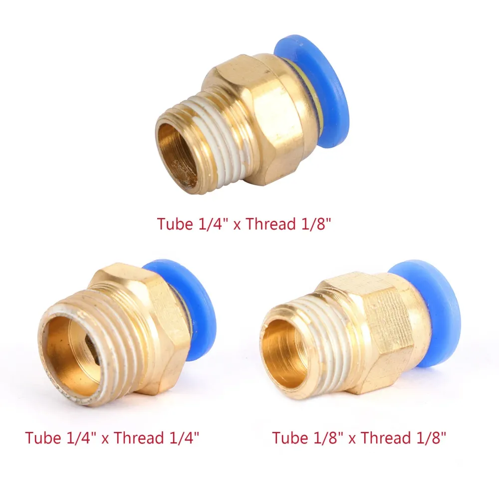 Hann rett innstikk å koble til luftkoblingsrør utvendig 4/6 mm x NPT 1/4 1/8"