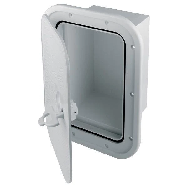 Innebygd boks sort med luke 27x37,3x16cm, RAL 35