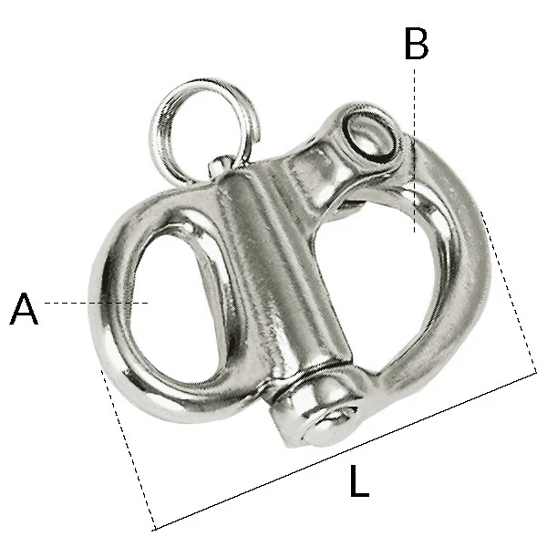 1852, Lap krok RF 52mm, Rustfritt stål, AISI 316, Bruddstyrke 1100 kg