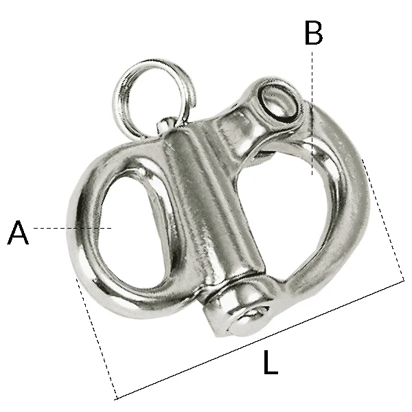 1852, Lap krok RF 52mm, Rustfritt stål, AISI 316, Bruddstyrke 1100 kg