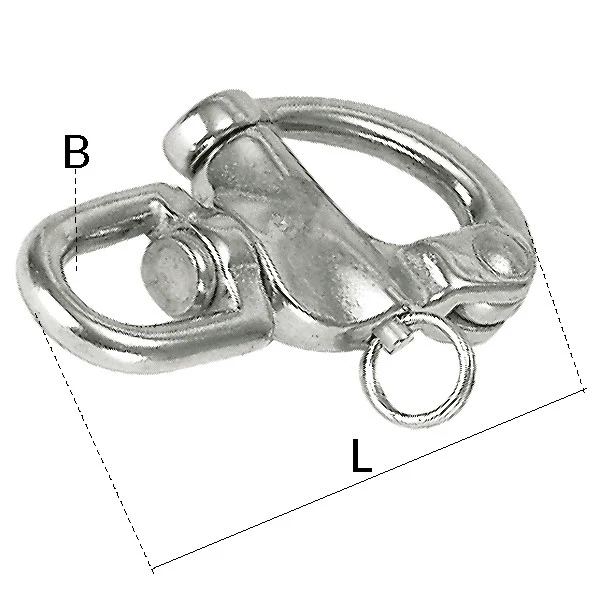 1852, Lap krok med svivel, 87mm, AISI 316, 2000 kg