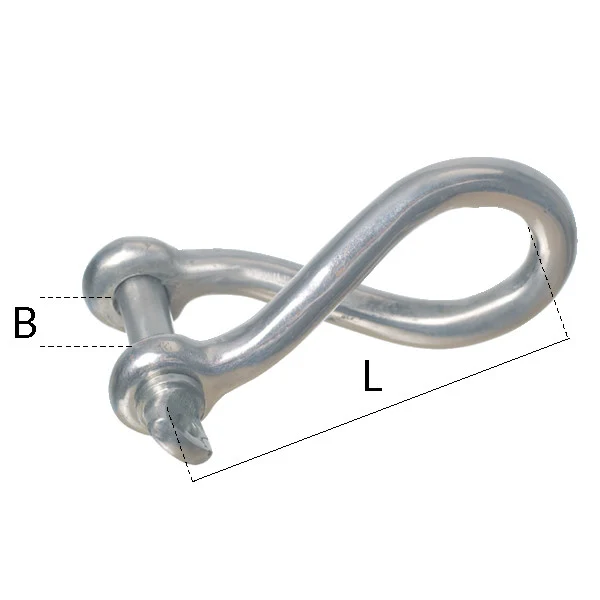 1852, Shackle anger RF, 8mm, AISI 316, 2800 kg bruddstyrke