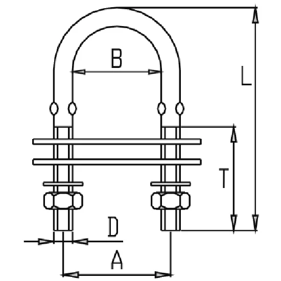 1852, U-brakett RF, AISI 316, 85mm