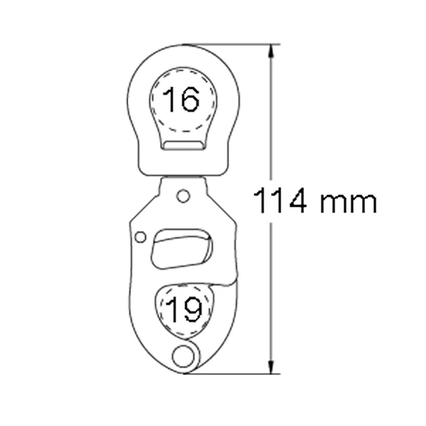 Ronstan, Triggersnap Lap Hook Small Eye, Bruddstyrke 4800 kg, 19/16 mm, 170 g