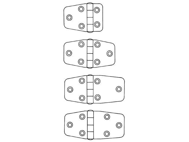 Talamex, hengsel rustfritt stål AISI 304, 54,5x38,5x2mm (1 stk.)