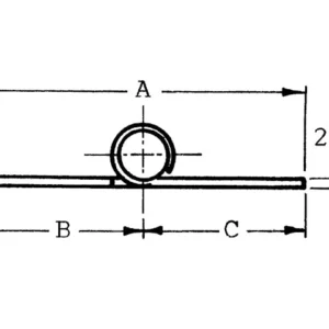 Talamex, Hengsel rustfritt stål AISI 304, 127,5 x 40 x 2 mm (1 stk.)