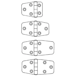 Talamex, hengsel rustfritt stål AISI 304, 54,5x38,5x2mm (1 stk.)