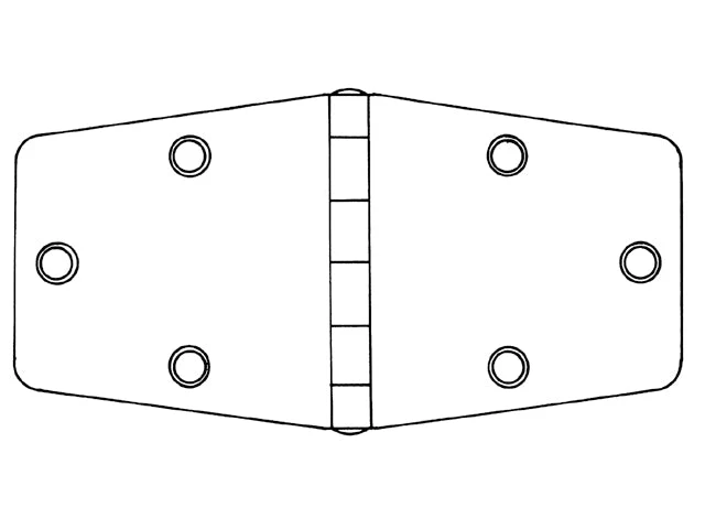 Talamex, hengsel rustfritt stål AISI 304, 151x74,5x2 mm (1 stk)
