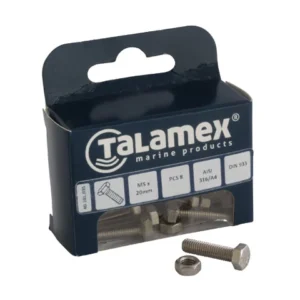 Talamex, Sekskantet Hovedskrue i Rustfrit Stål AISI 316, 589081 – Størrelse: M5x40 MM, 6 Stk