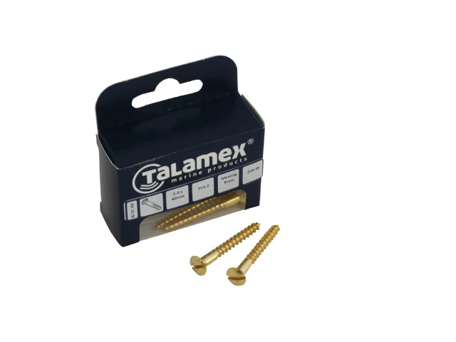 Talamex, Spaltet treskrue, 3,5 x 20 mm, Messing, 6 stk.