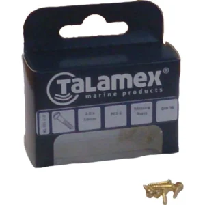 Talamex, treskrue med spor, messing, 2,0 x 10 mm, 6 stk, DIN 96