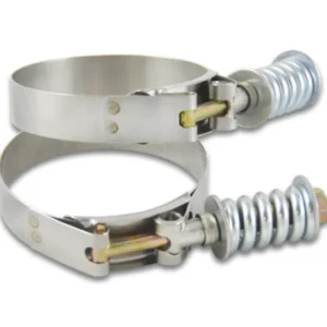 Vibrant Stainless Steel Spring Loaded T-Bolt Clamps (Pack 2) - Clamp Range 4.78in-5.08in