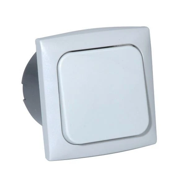 Enkel bryter montering, grå, 220V, 60 mm x 54 mm x 65 mm, monteringsmål: 45 mm, monteringshull Ø: 50 mm