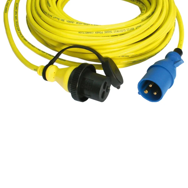 Forhold, landstrømkabel EU 3x1,5 mm², 25m, 10 , 230 V, gul, CEE-plugg, 1270580/1270581