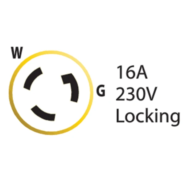 Marinco, landstrømkabel 16Amp, 1m, IP56, 2,5 mm² med LED-indikator
