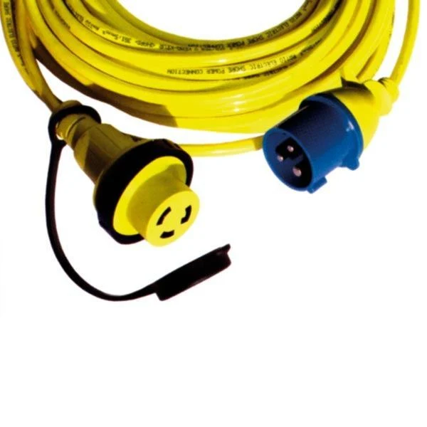 Ratio, landstrømkabel USA (Marinco) 3x2,5 mm², 25m, 16A, 250V, gul