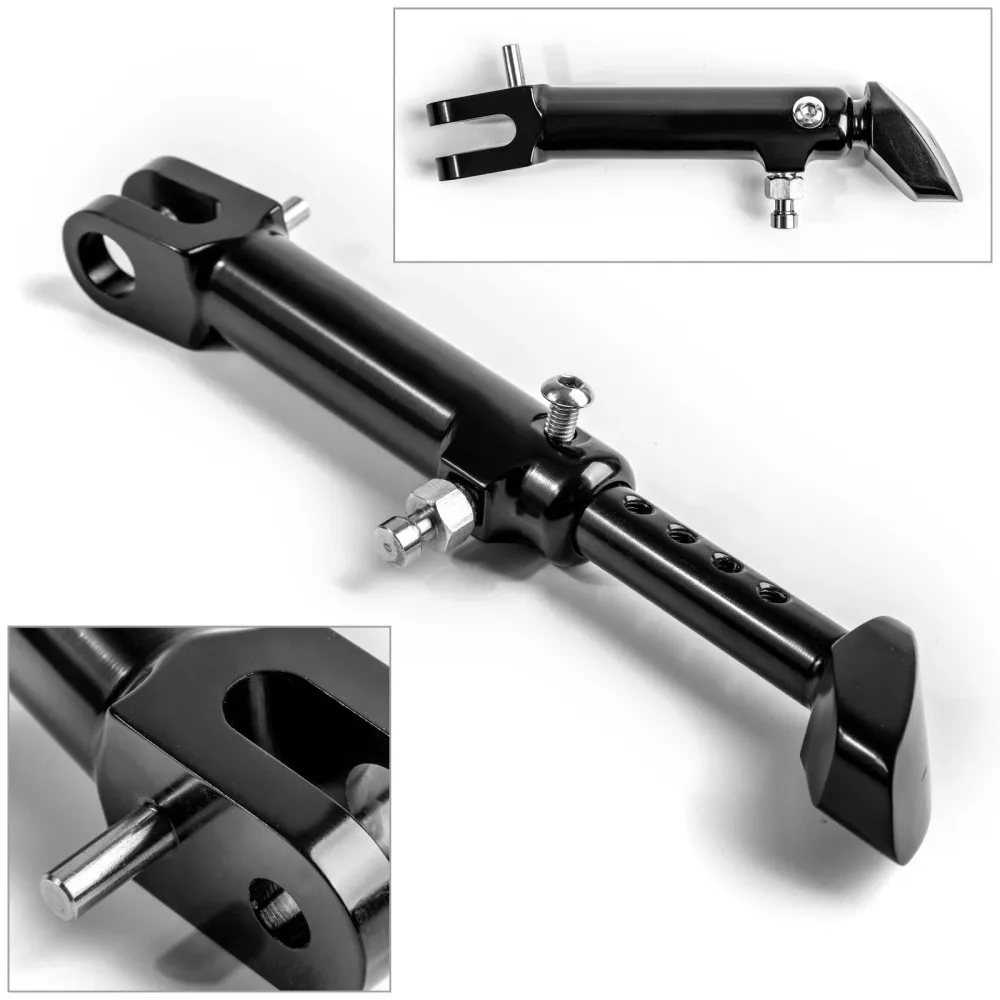 CNC Aluminium Side Stand Leg Stand Justerbar Kawasaki Z900RS 2018 Svart generisk