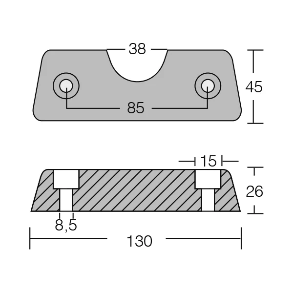 1852, Drive sink Volvo DPX, 130x45 mm, 872139