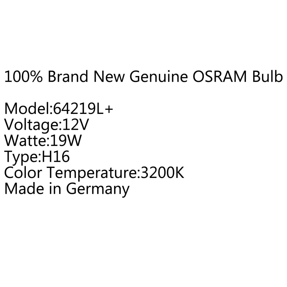 1PC Osram H16 12V 19W 3200K Halogen Original tåkelampe Rav4 Lexus 64219L+ Generisk