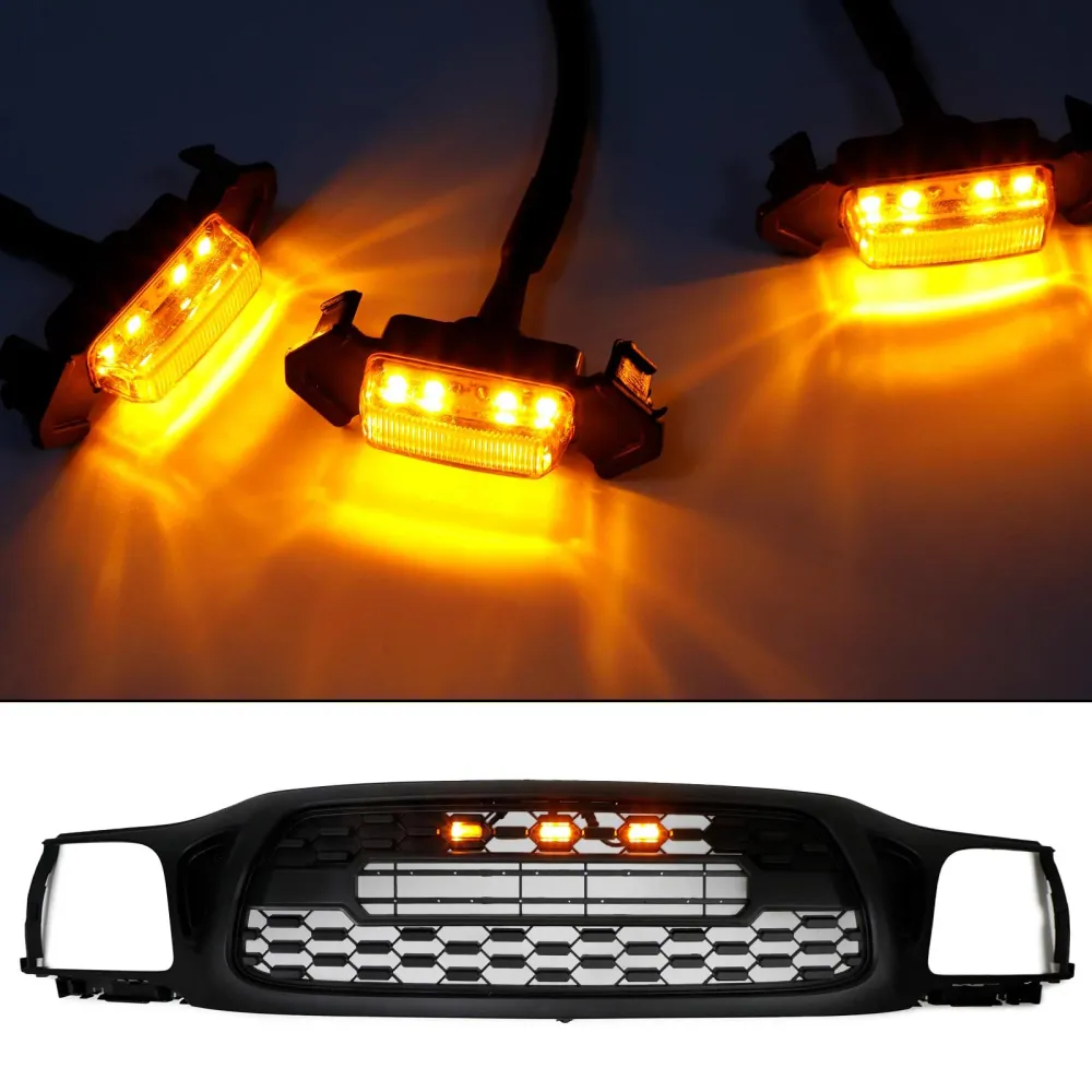 2001-2011 2016-2023 Toyota Tacoma TRD Pro 3PCS Front Bumper Hood Grille LED-lys